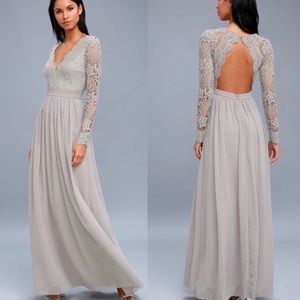 LuLu’s Awaken my Love | Lace Maxi Dress | Gray